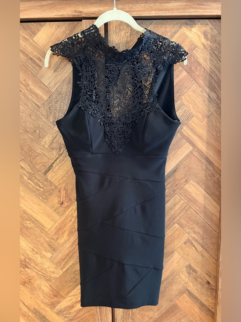 Honey and Rosie Black Lace Mini Dress